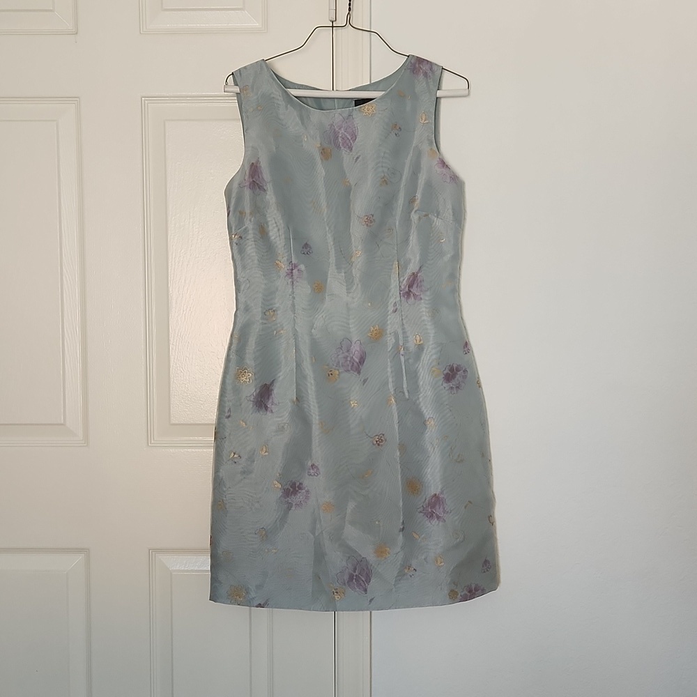 John Robert's Stunning Light Blue Floral Mini Cocktail Dress Size 10
